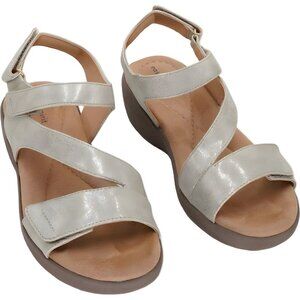 Easy Spirit Kimberly Gold Comfort Wedge Sandals, Hook & Loop - US 8M